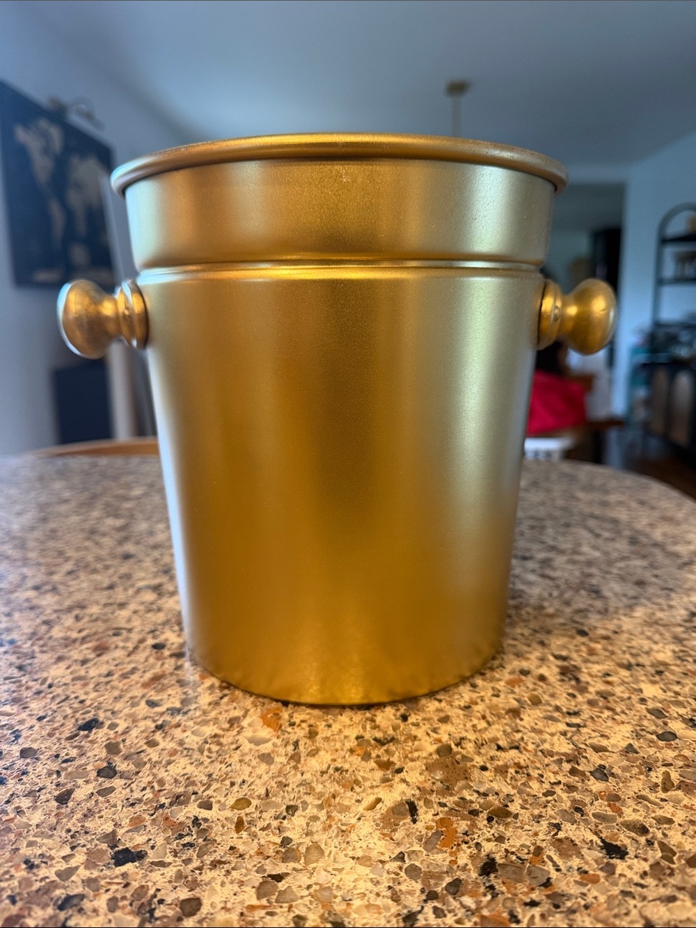 Gold Metal Ice Bucket with Side Handles - Home Dining